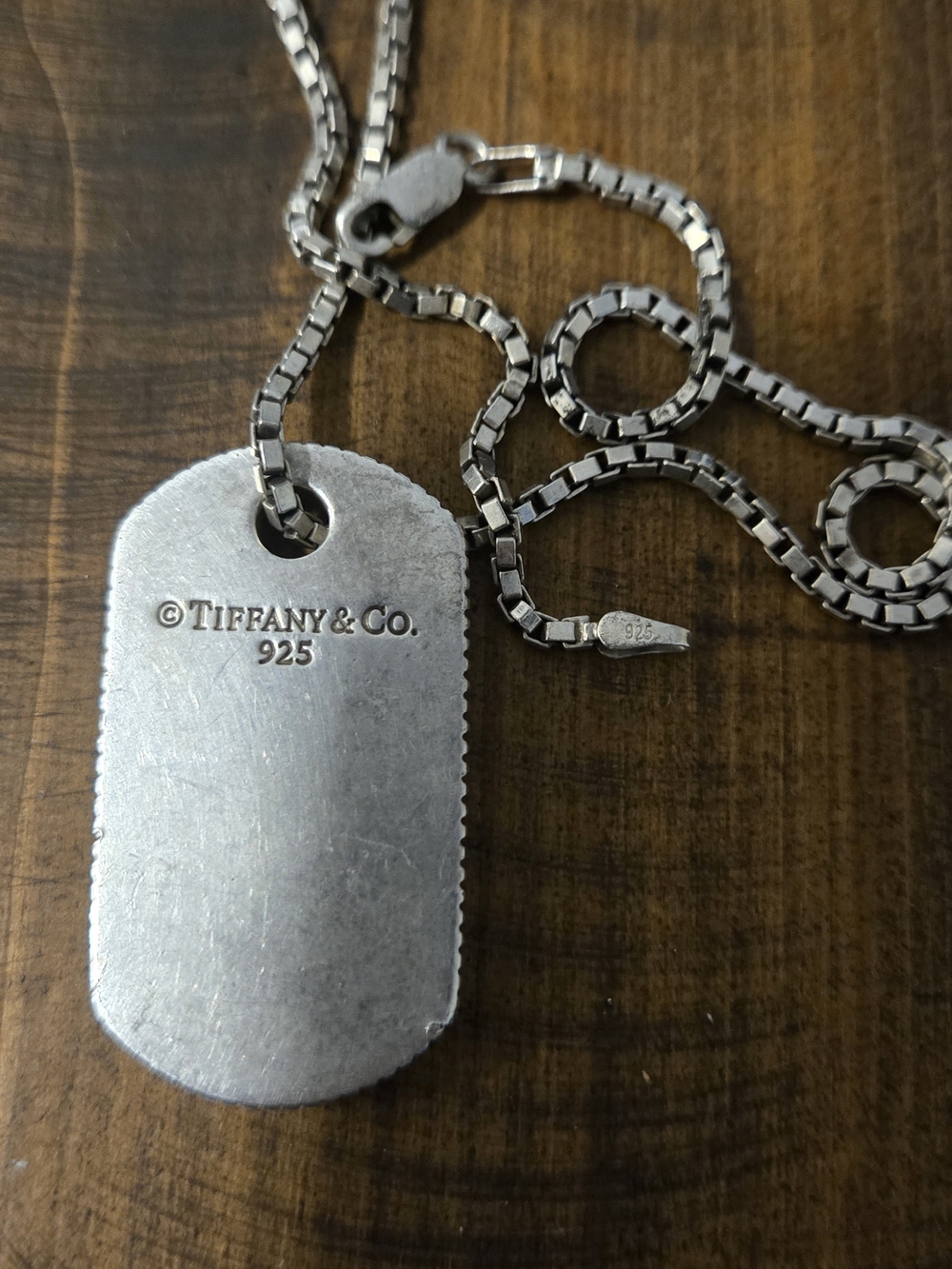 Tiffany & Co. Sterling Silver Dog Tag Pendant Necklace - Silver